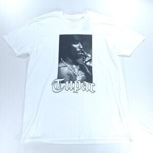 2PAC Tupac Shakur Official Licensed Photo Tee Women's Plus UK 22 White Boohoo
